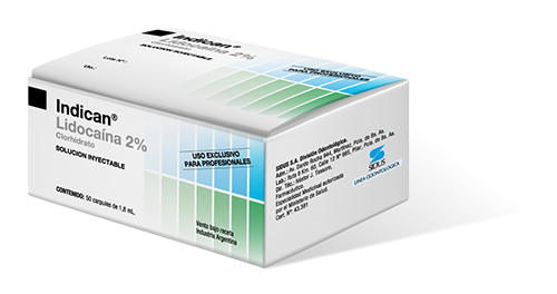 Anestesia Indican lidocaina 2% (sin epinefrina) x 50 unid. Sidus