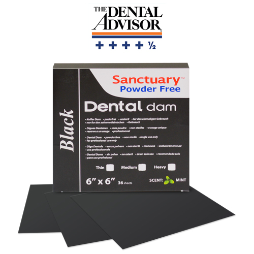 [SAN001] Goma dique libre de polvo, menta x 36 unid. 6"x 6" Negra. Sanctuary