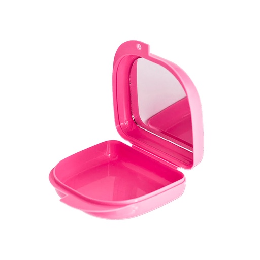 Caja con espejo para placas/ortodoncia/dentadura, caja x 14u de colores surtidos. EVODEN